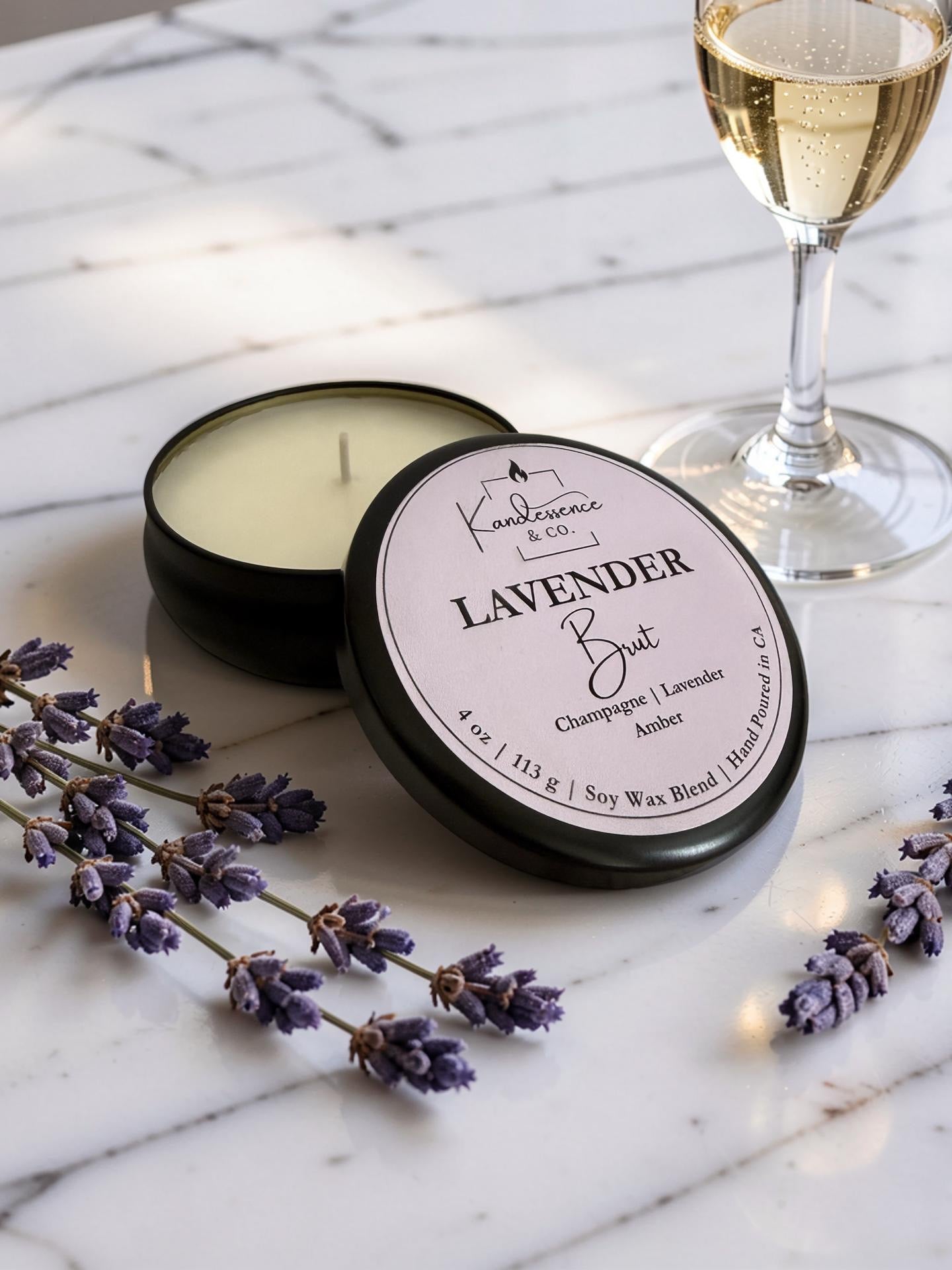 Lavender Brut Travel Candle