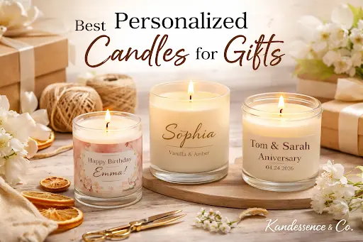 Personalized candles with custom scents and elegant candle boxes from Kandessence perfect for gifts in 2026