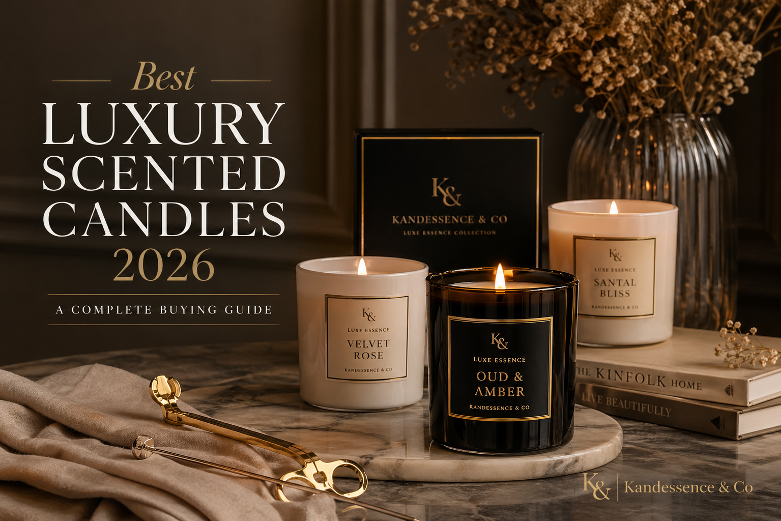 Hand poured best luxury scented candles 2026 with natural soy wax and cotton wick